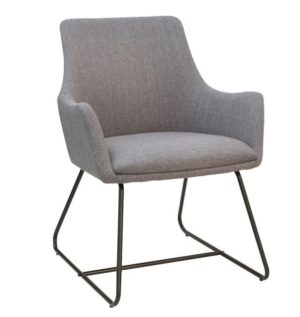 Lorell Gray Flannel Guest Chair with Sled Base