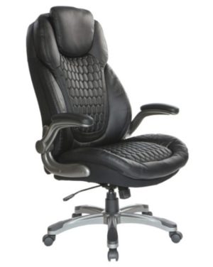 OFFICESTAR PROLINE II ECH620867-EC3 SERIES EXECUTIVE CHAIR – BLACK BONDED LEATHER