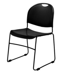 NPS Commercialine 850 Series Ultra Compact Stack Chair, Black (850-CL)